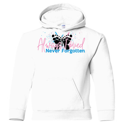 White Youth Heavy Blend Hoodie Thumbnail