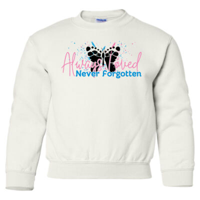 White Youth Heavy Blend Crewneck Thumbnail